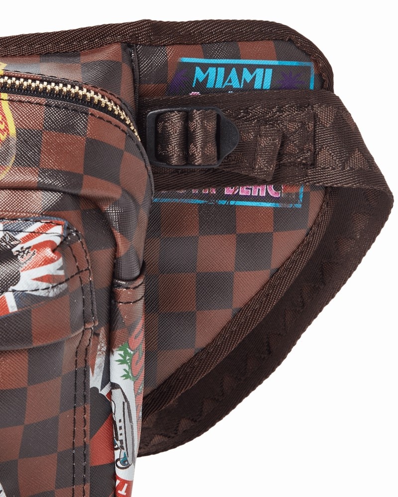 Multicolor Sprayground Global Mogul Cargo Men's Crossbody Bags | 956776100