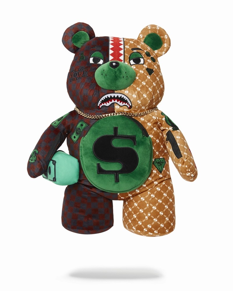 Multicolor Sprayground Money Bear Teddybear Paris Vs Florence Men\'s Backpacks | 530760562