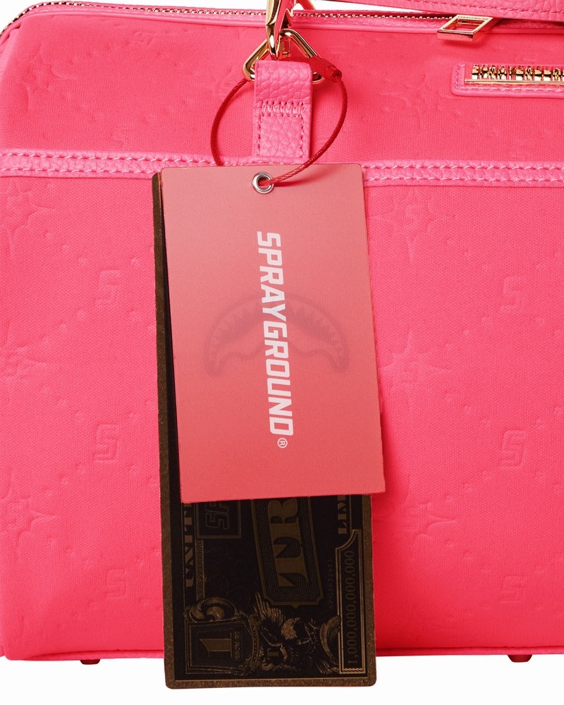 Multicolor Sprayground Pink Puffy Men's Duffle Bags | 227475036