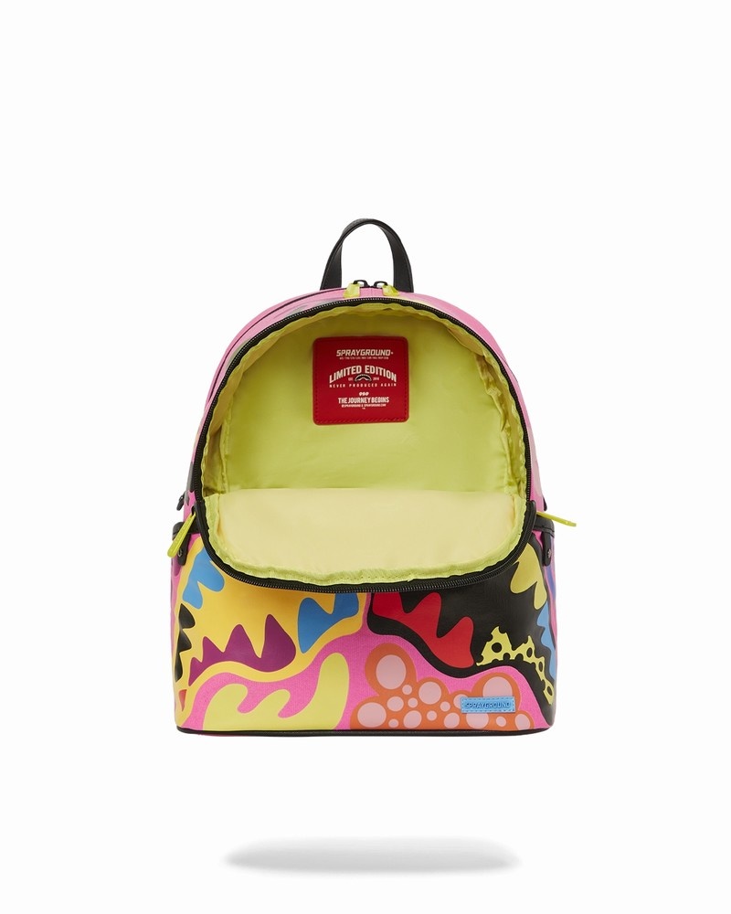 Multicolor Sprayground Psychedelic Voyage Savage Men's Backpacks | 662810177