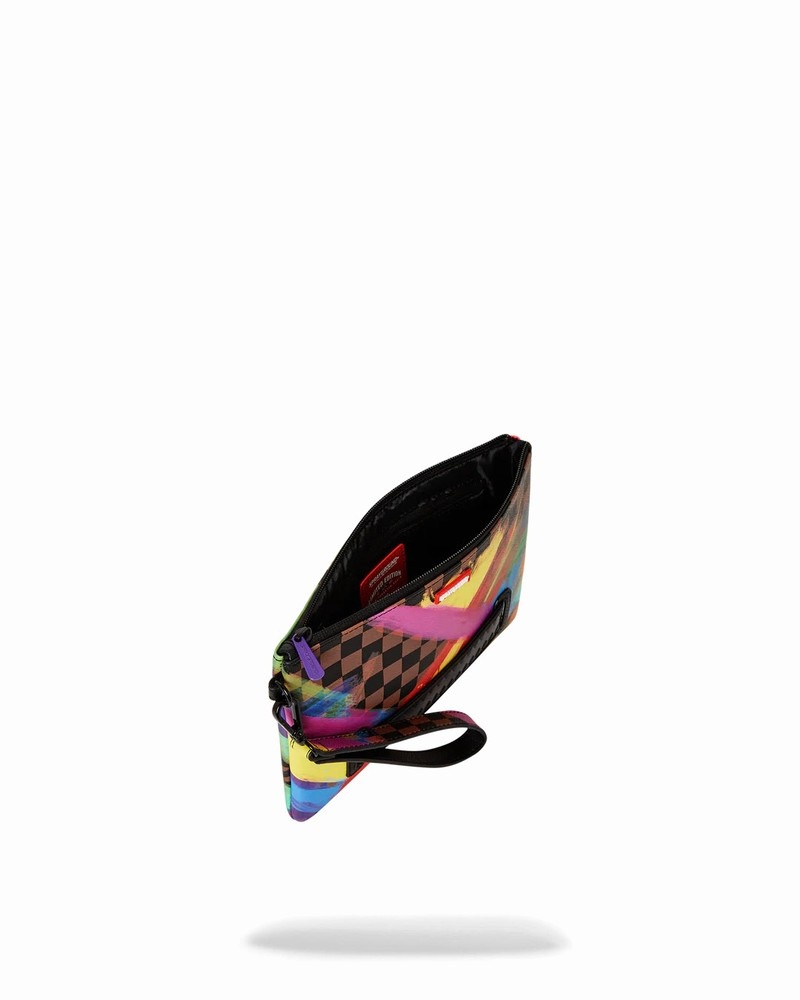 Multicolor Sprayground Sharks In Paint Cross Over Men's Clutch Bags | 934317767