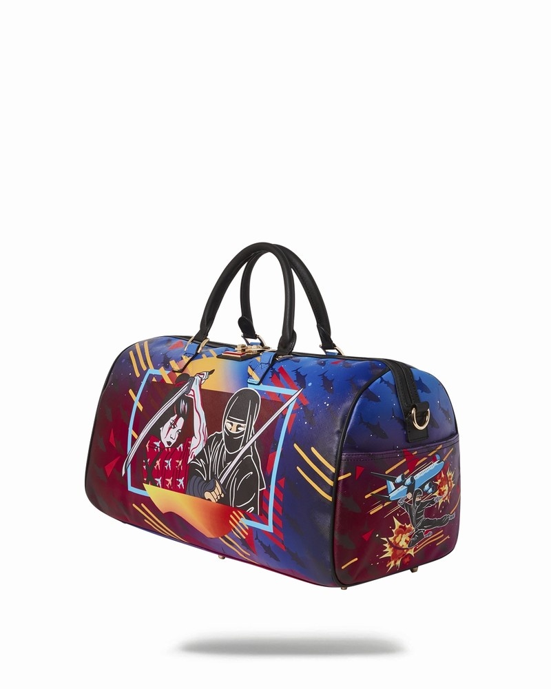Multicolor Sprayground Sharkuza Men's Duffle Bags | 695746617