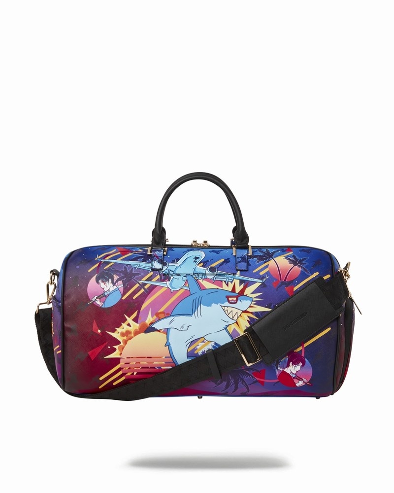 Multicolor Sprayground Sharkuza Men's Duffle Bags | 695746617