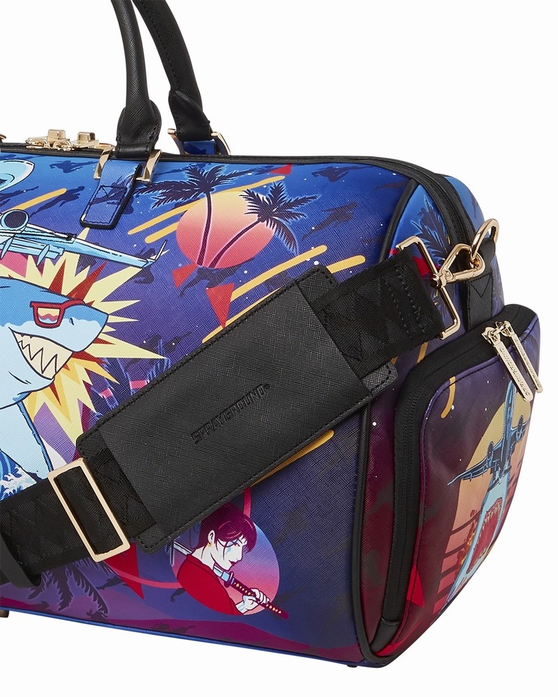 Multicolor Sprayground Sharkuza Men's Duffle Bags | 695746617