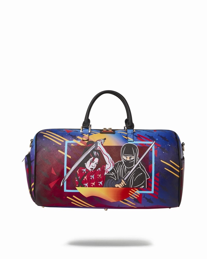 Multicolor Sprayground Sharkuza Men\'s Duffle Bags | 695746617