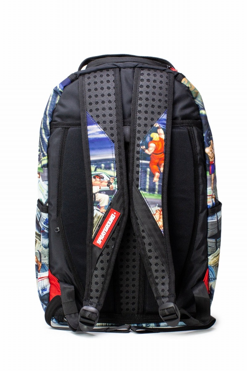 Multicolor Sprayground Street Fighter Men's Backpacks | 758561915