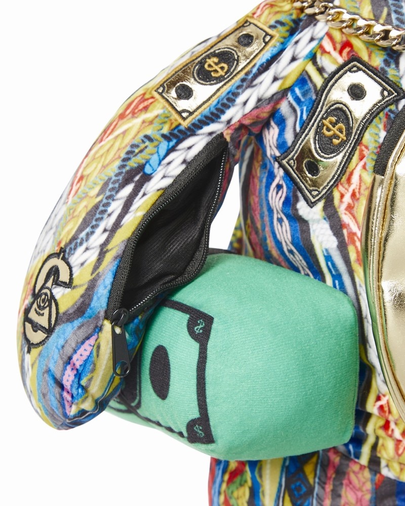 Multicolor Sprayground The Golden Age Moneybear Teddybear Men's Backpacks | 936408764