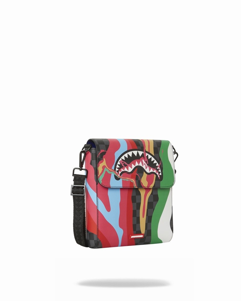 Multicolor Sprayground Trippy Taffy Large Sling Men's Crossbody Bags | 60929174