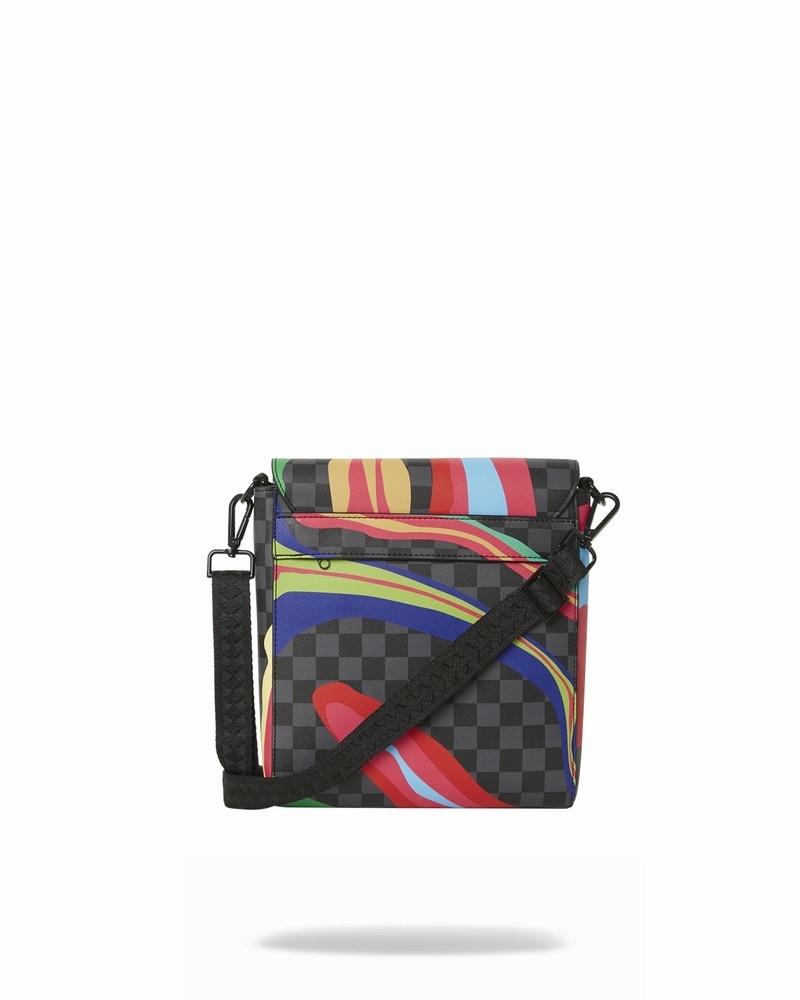Multicolor Sprayground Trippy Taffy Large Sling Men's Crossbody Bags | 60929174