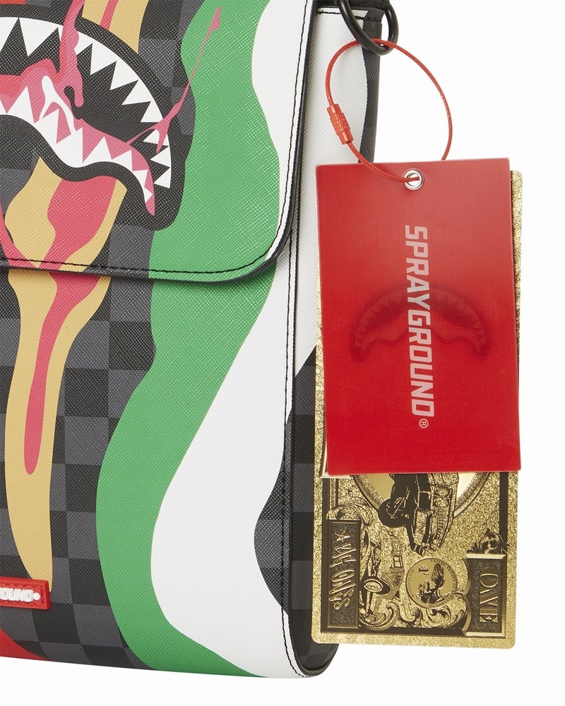 Multicolor Sprayground Trippy Taffy Large Sling Men's Crossbody Bags | 60929174