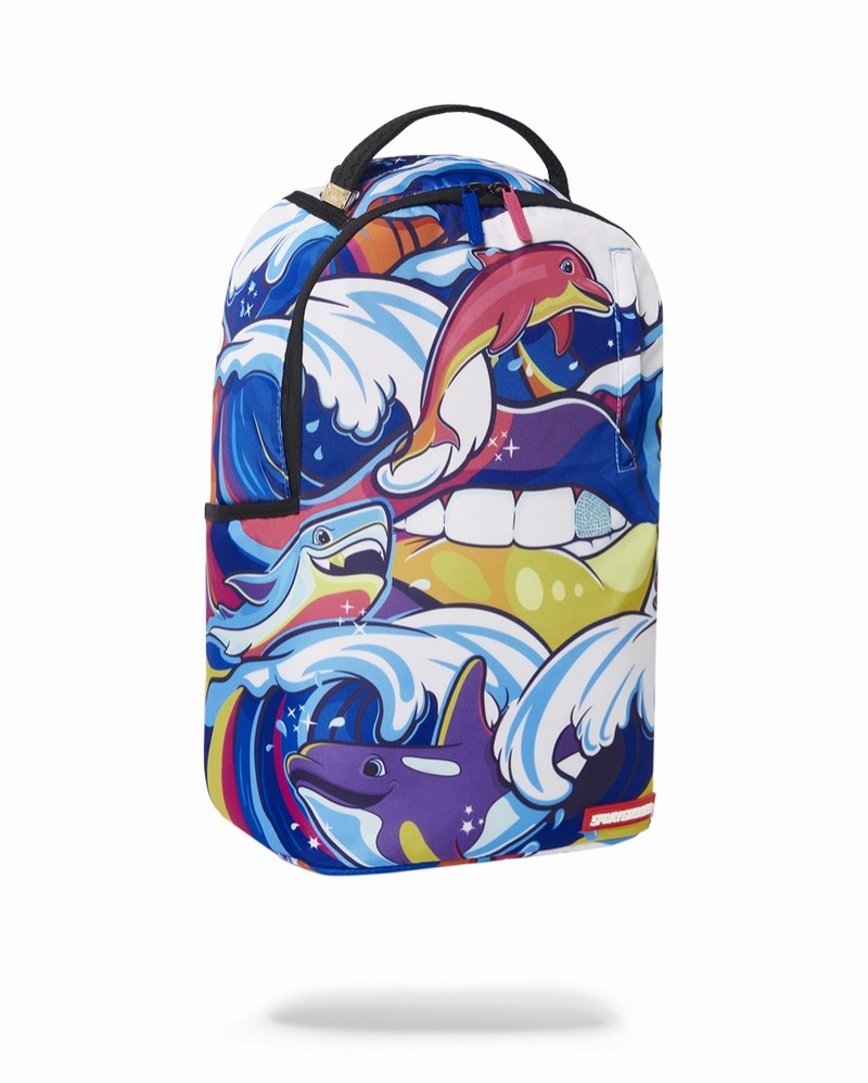 Multicolor Sprayground Tsunami Lover Men's Backpacks | 482621487