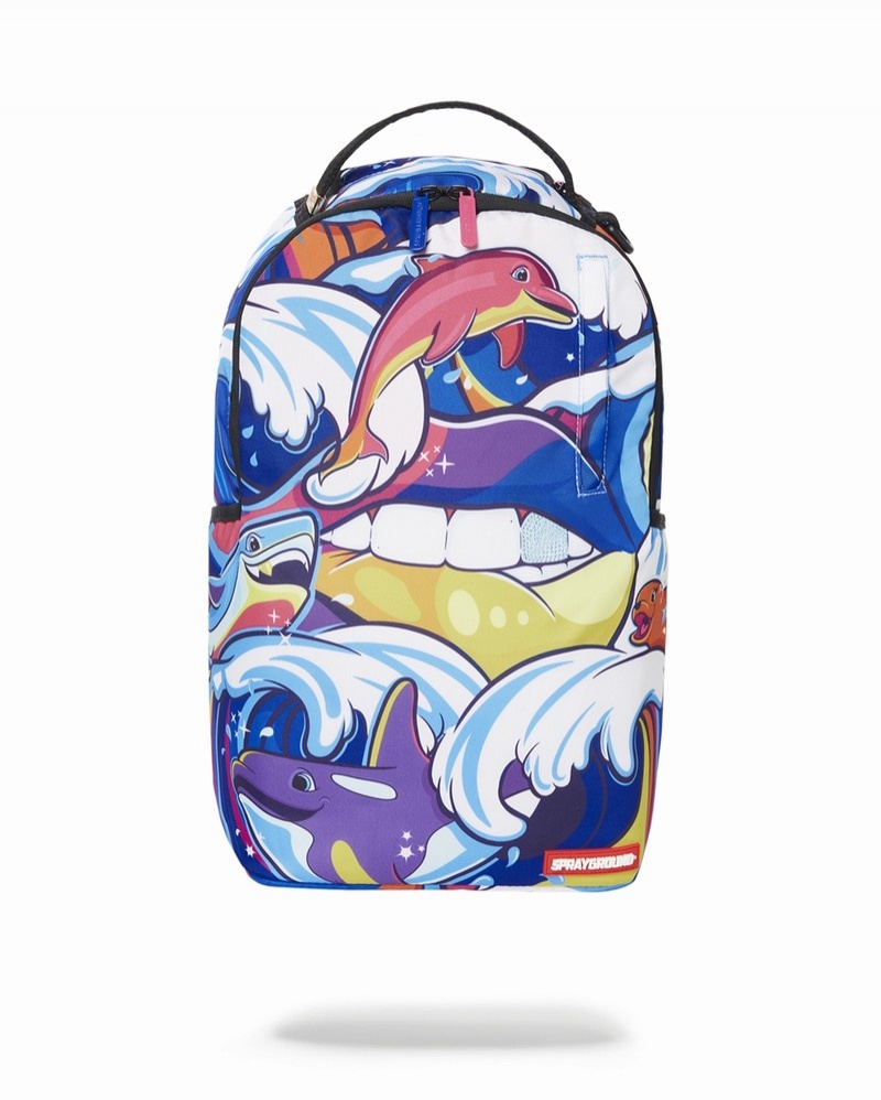 Multicolor Sprayground Tsunami Lover Men\'s Backpacks | 482621487