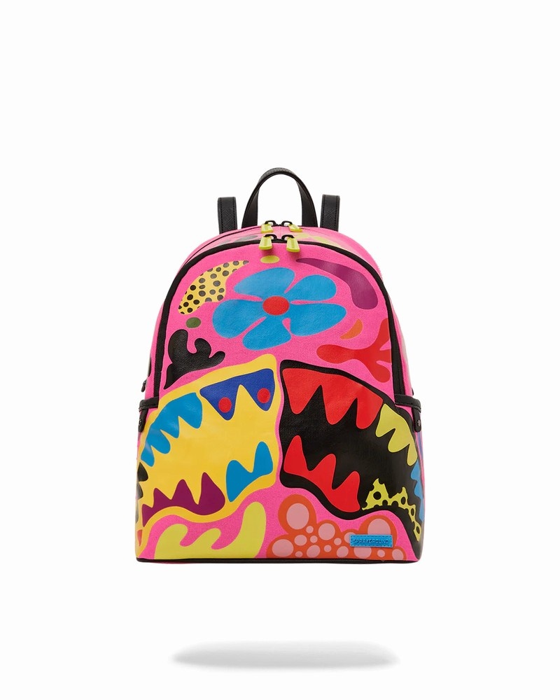 Multicolor Sprayground Wild Flora Savage Men\'s Backpacks | 110800831