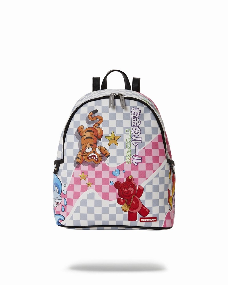 Multicolor Sprayground Wtf Knockout Savage Men\'s Backpacks | 411488051