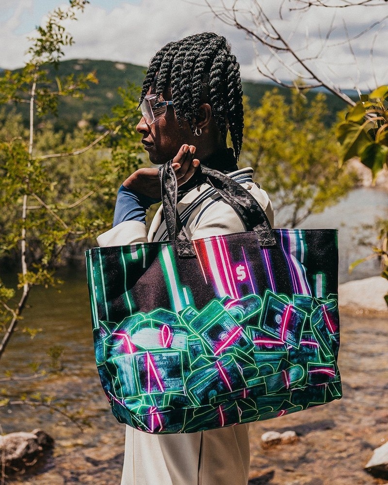 Multicolor Sprayground 暗号通貨スタック Men's Tote Bags | 454229