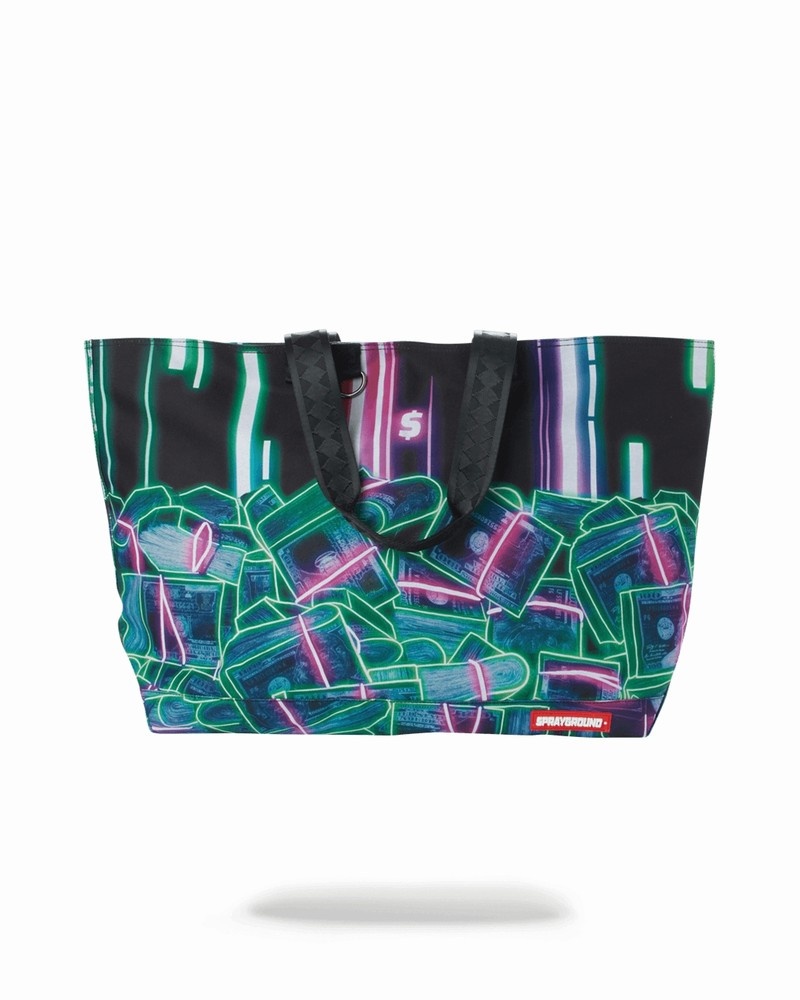 Multicolor Sprayground 暗号通貨スタック Men's Tote Bags | 454229
