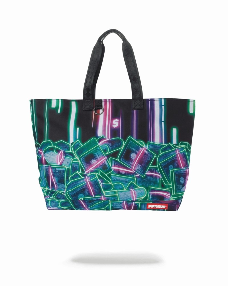 Multicolor Sprayground 暗号通貨スタック Men\'s Tote Bags | 454229