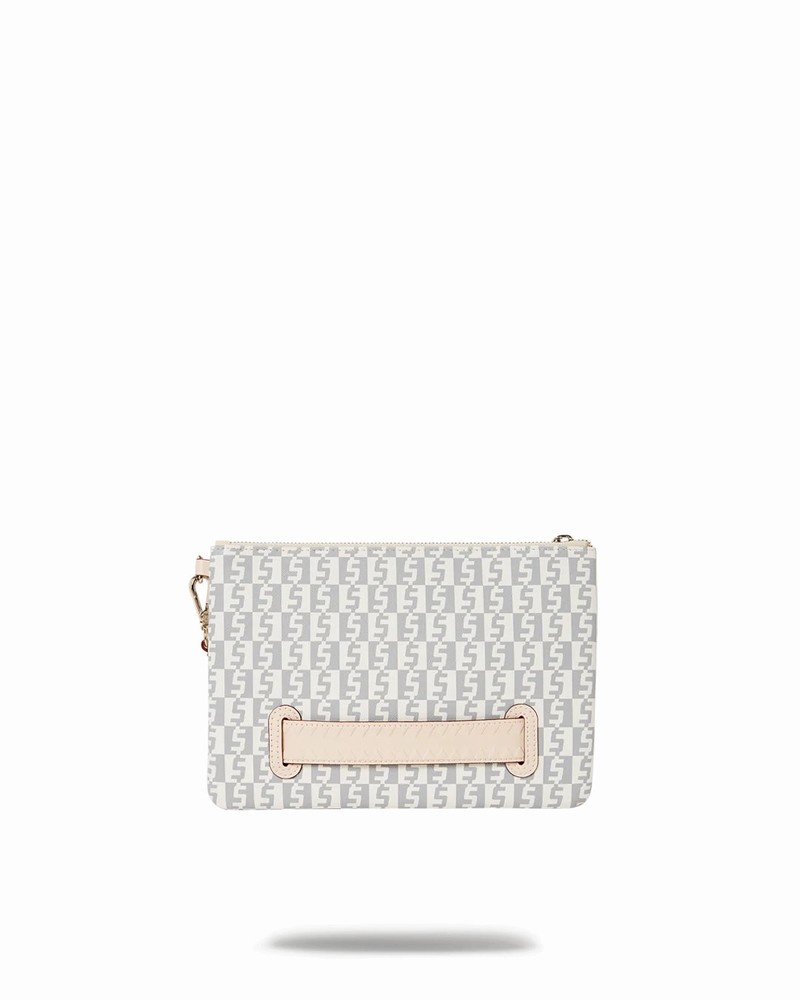 Pink Sprayground Rose Money Checkered Men's Clutch Bags | 558607205