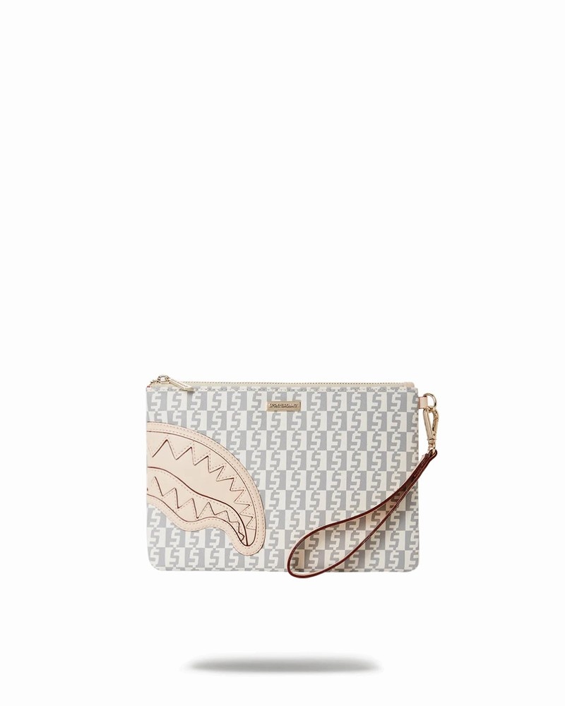 Pink Sprayground Rose Money Checkered Men\'s Clutch Bags | 558607205