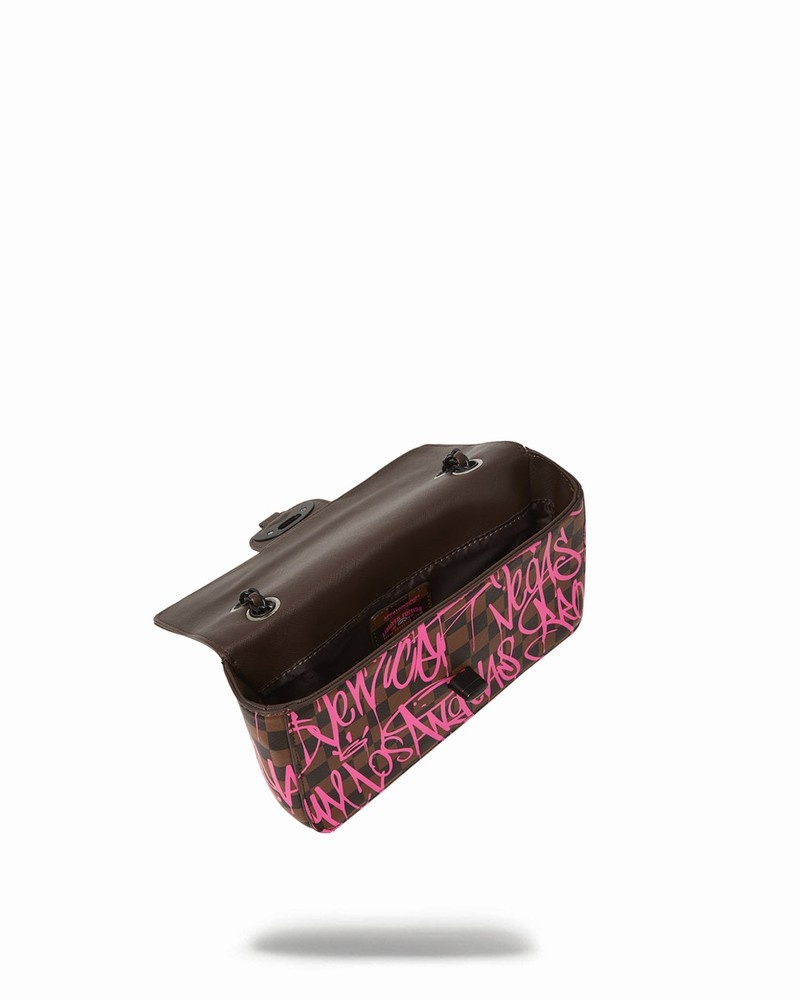 Pink Sprayground Sharks In New York Men's Clutch Bags | 35249048