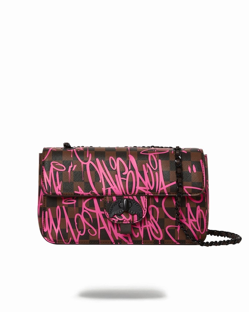Pink Sprayground Sharks In New York Men\'s Clutch Bags | 35249048