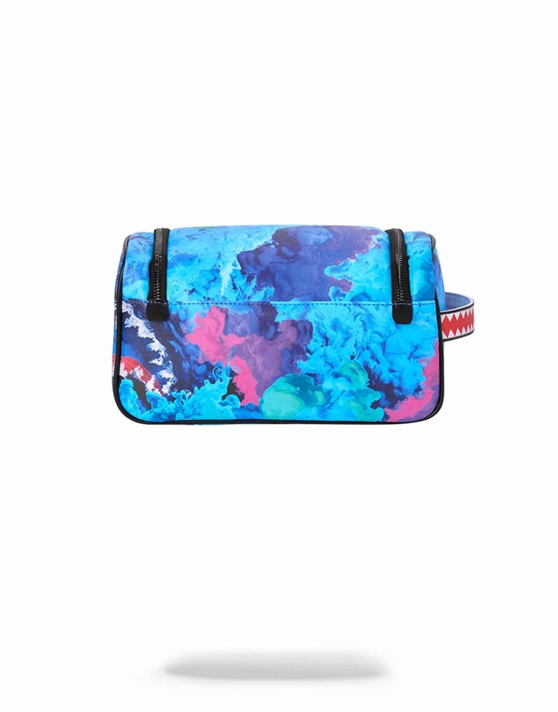 Purple Sprayground Pochette Color Drip Men's Toiletry Bags | 542762165