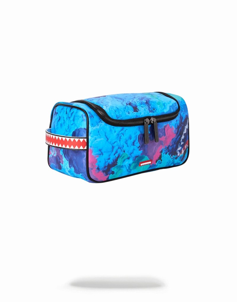 Purple Sprayground Pochette Color Drip Men's Toiletry Bags | 542762165