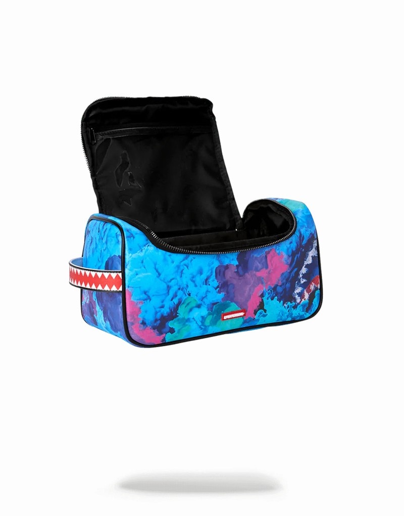 Purple Sprayground Pochette Color Drip Men's Toiletry Bags | 542762165
