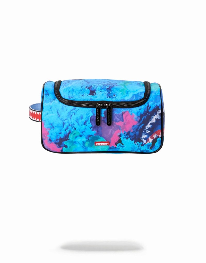 Purple Sprayground Pochette Color Drip Men\'s Toiletry Bags | 542762165