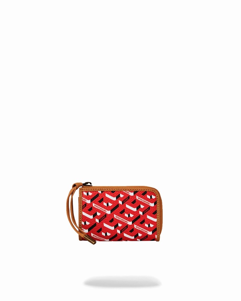 Red Sprayground 3dsg Men's Wallets | 820243565