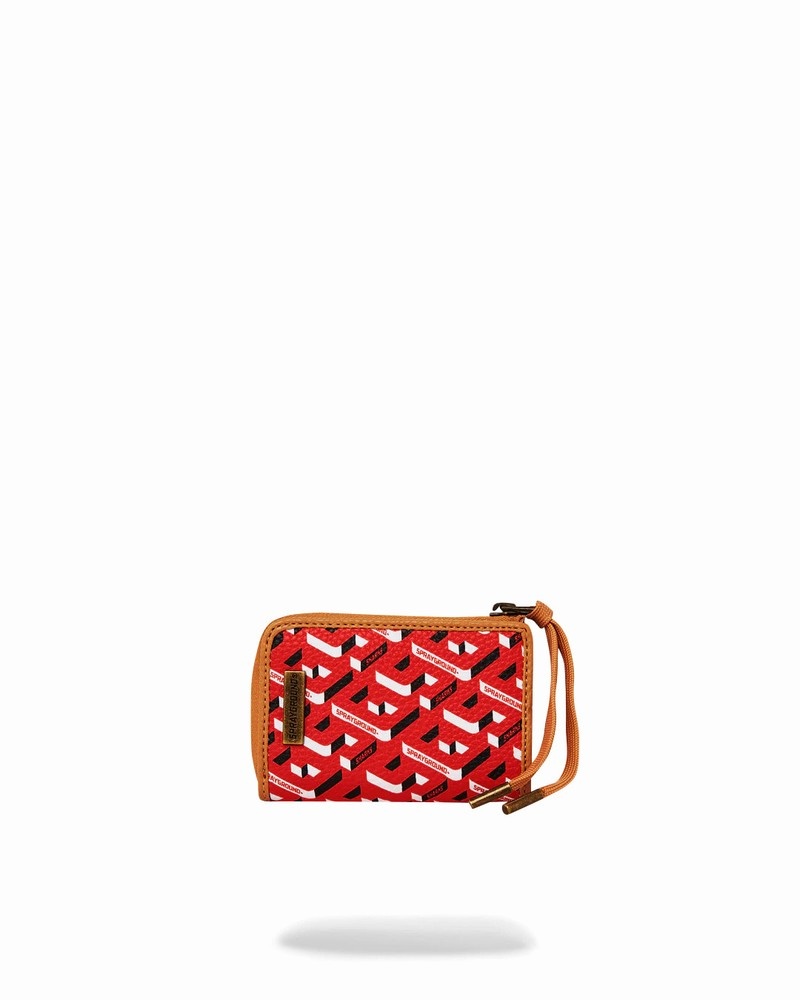 Red Sprayground 3dsg Men\'s Wallets | 820243565
