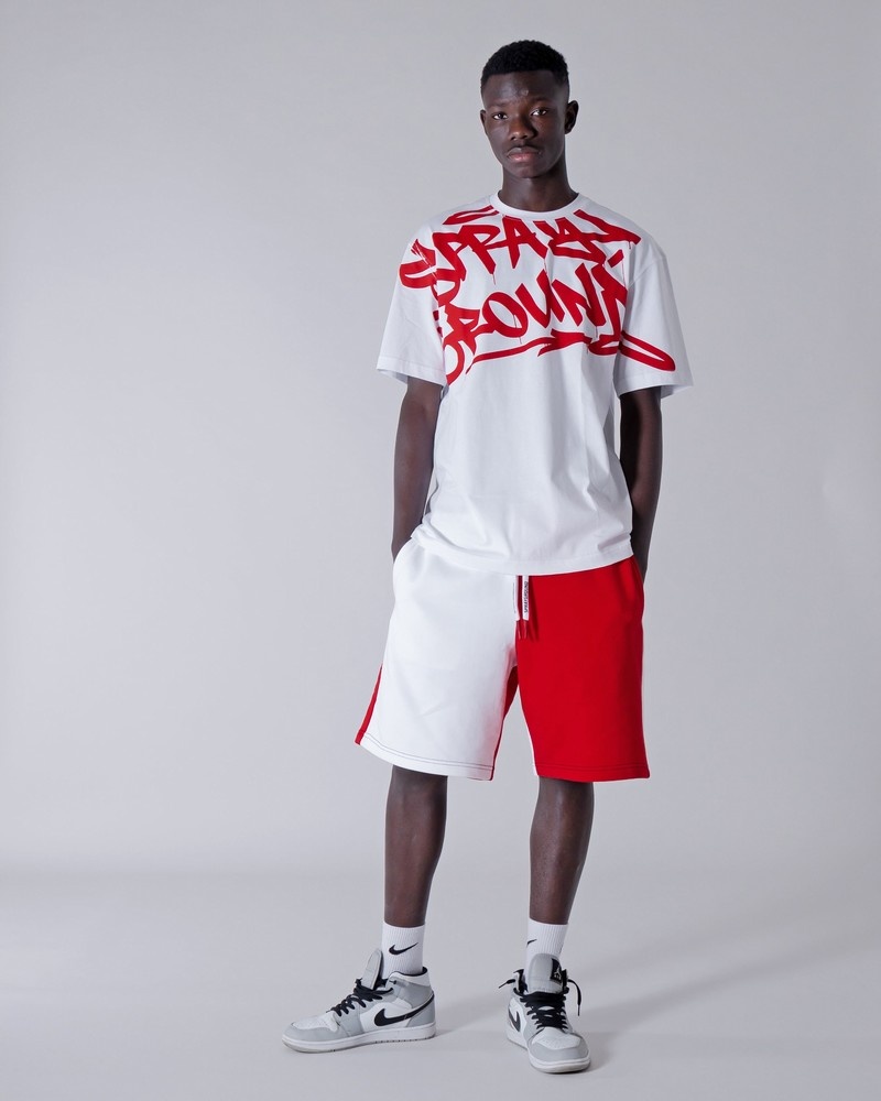 Red Sprayground Bermuda Color Block Men's Shorts | 317330314