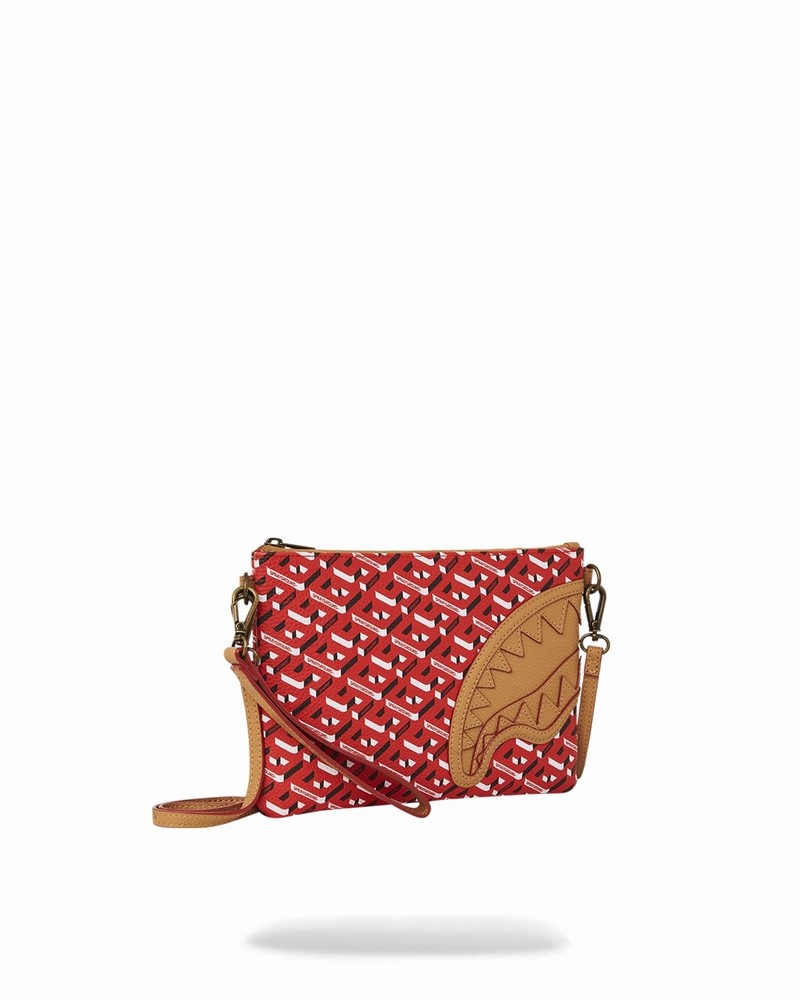 Red Sprayground The 3dsg Concorde Crossover Men's Clutch Bags | 212582617