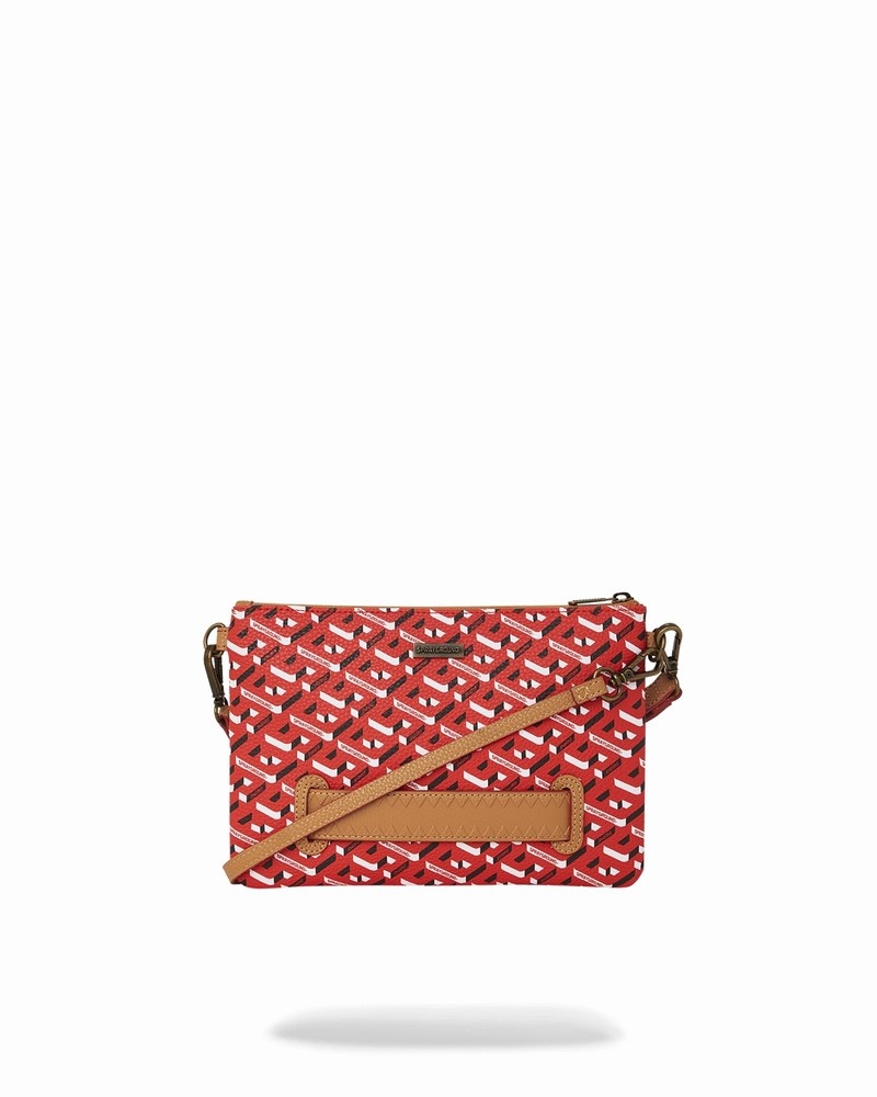 Red Sprayground The 3dsg Concorde Crossover Men's Clutch Bags | 212582617