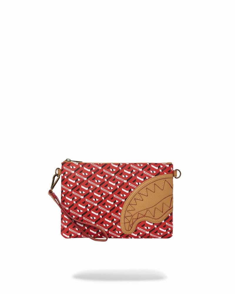 Red Sprayground The 3dsg Concorde Crossover Men's Clutch Bags | 212582617