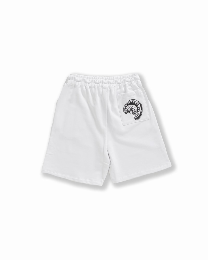 White Sprayground Bermuda B&w Comic Shark Basket Men's Shorts | 394946903