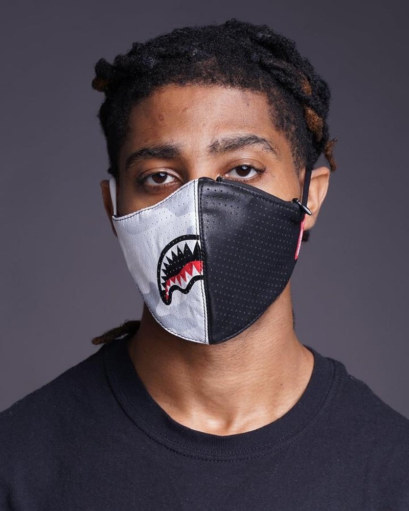White Sprayground Fixed Filter Damage Control Pvc Fashion Men's Face Masks | 886886639
