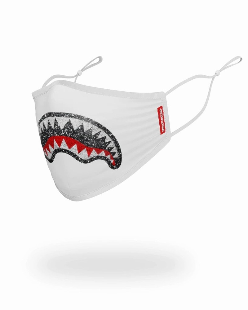 White Sprayground Fixed Filter Trinity Shark Fashion Men's Face Masks | 815749305