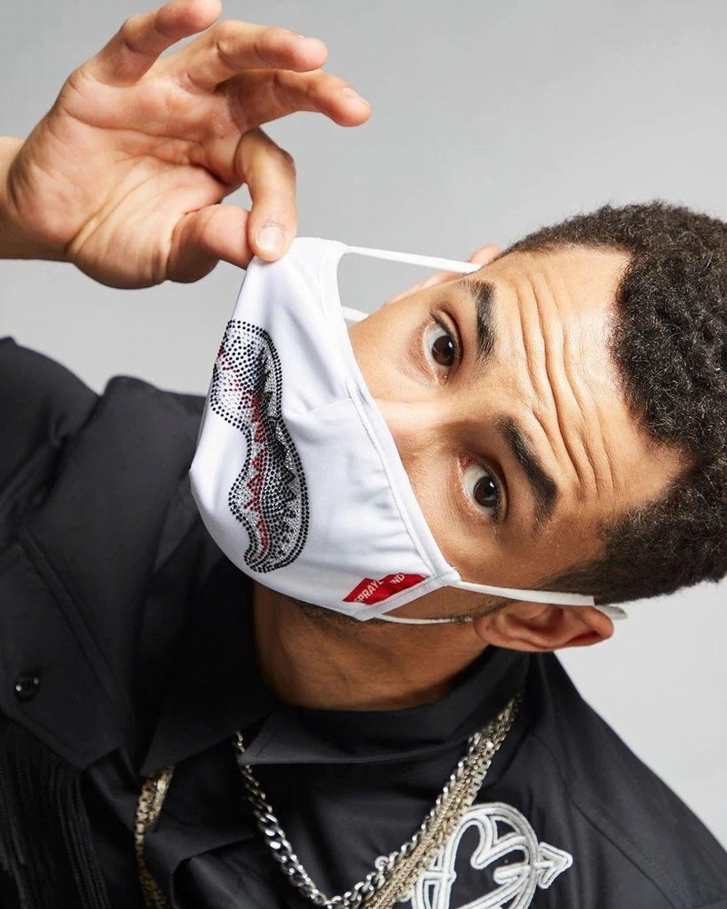 White Sprayground Fixed Filter Trinity Shark Fashion Men's Face Masks | 815749305