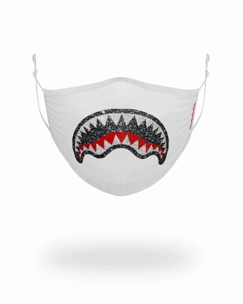 White Sprayground Fixed Filter Trinity Shark Fashion Men\'s Face Masks | 815749305