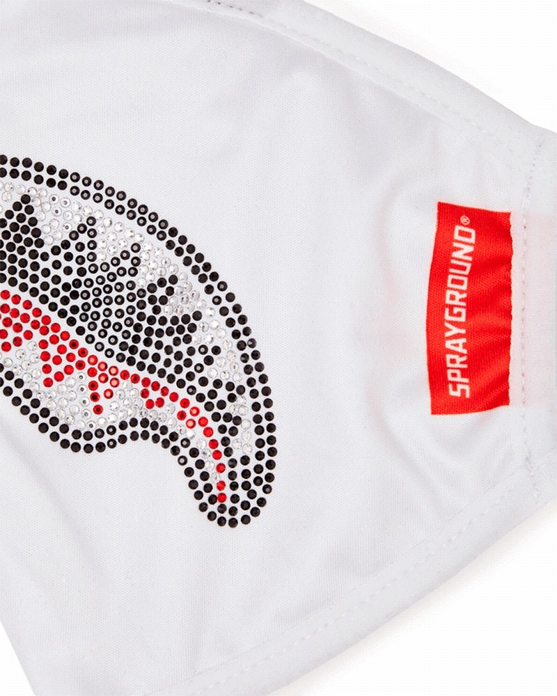 White Sprayground Fixed Filter Trinity Shark Fashion Women's Face Masks | 490531412