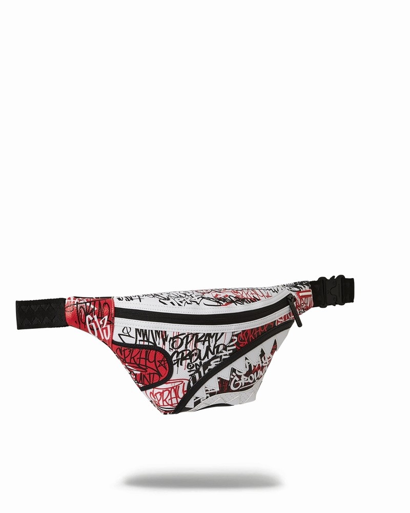 White Sprayground Mysterious Mastermind Savvy Men's Crossbody Bags | 808474672