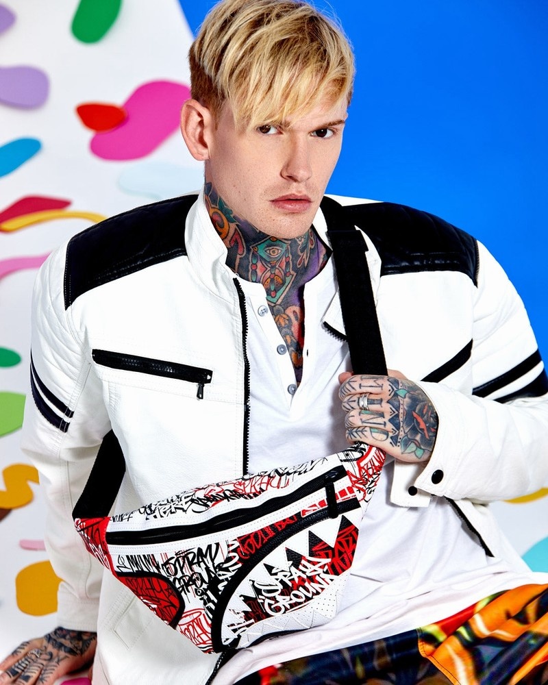 White Sprayground Mysterious Mastermind Savvy Men's Crossbody Bags | 808474672