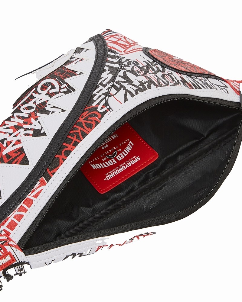 White Sprayground Mysterious Mastermind Savvy Men's Crossbody Bags | 808474672