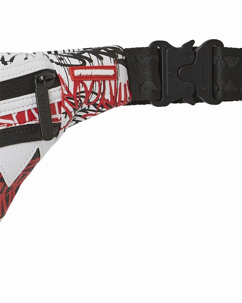 White Sprayground Mysterious Mastermind Savvy Men's Crossbody Bags | 808474672
