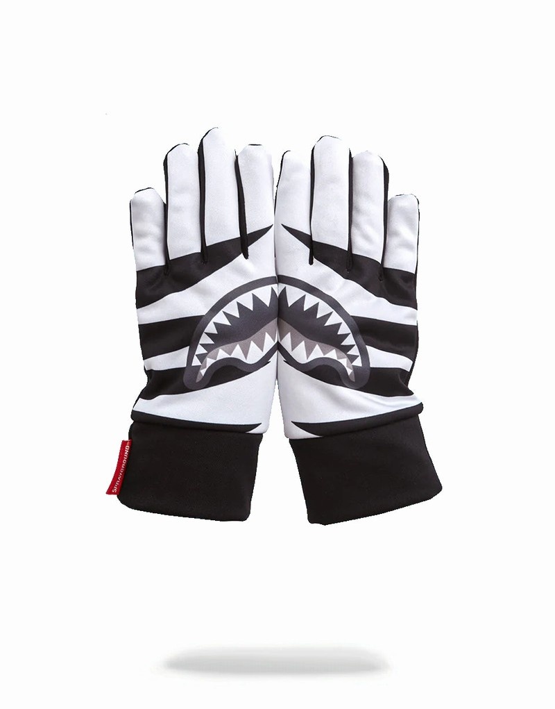 White Sprayground Phantom Slash Shark Men's Gloves | 70575486