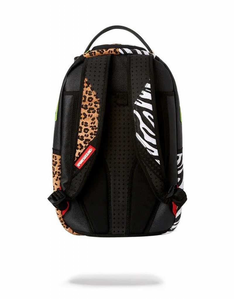 White Sprayground Safari Cut Men's Backpacks | 857034036