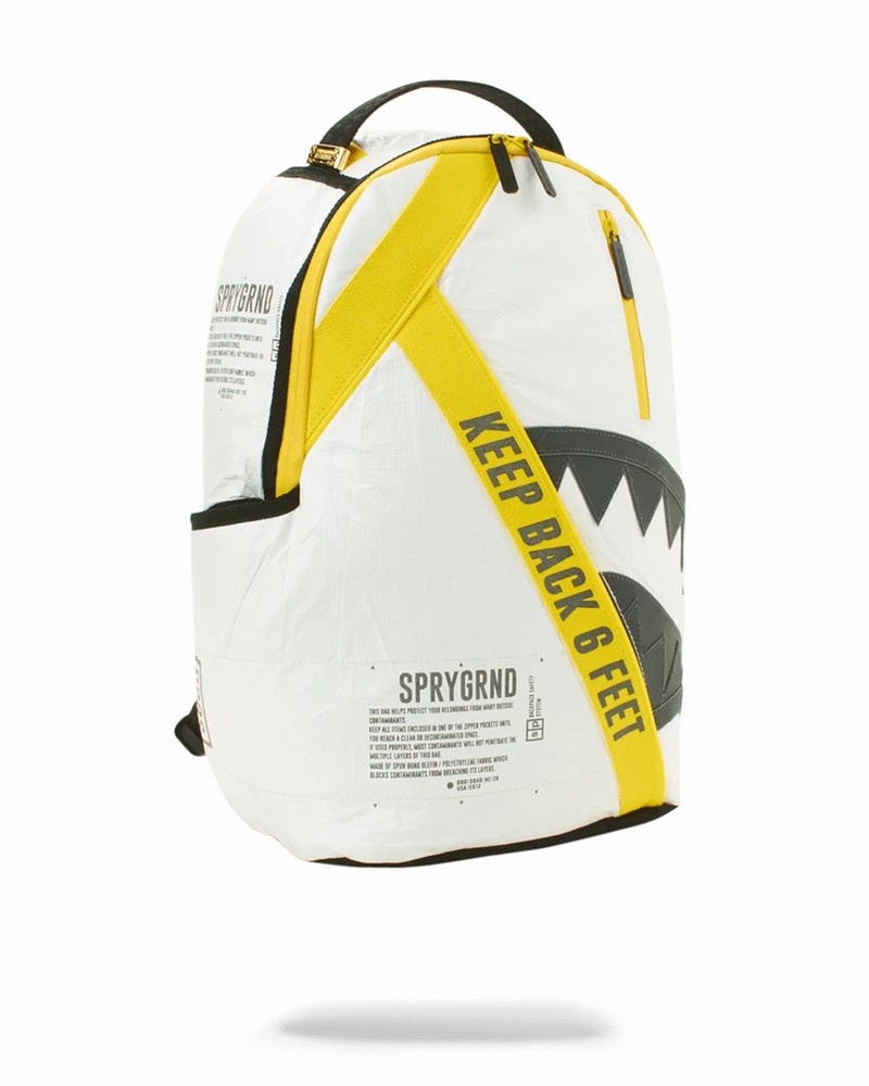 White Sprayground Sg95 Corona Killer Men's Backpacks | 175795688