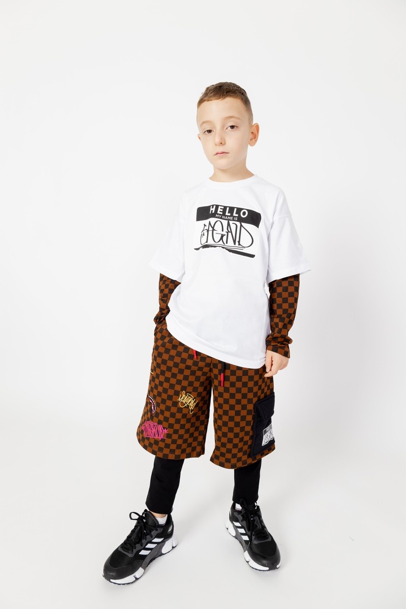 White Sprayground Tagged Up Double Long Kids' T Shirts | 473788246