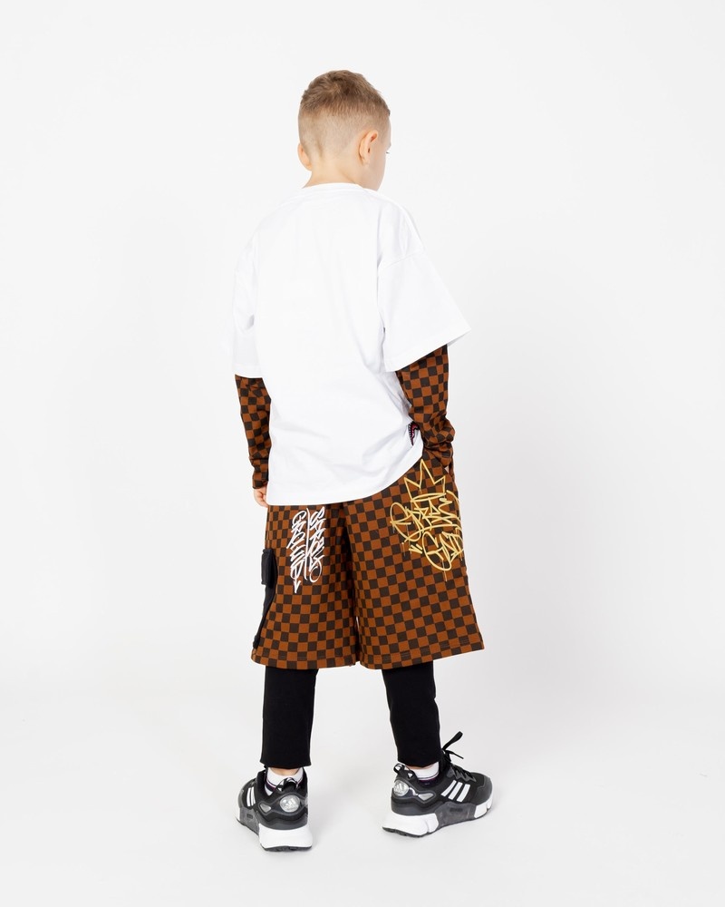 White Sprayground Tagged Up Double Long Kids' T Shirts | 473788246